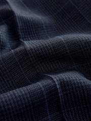 Navy Blue Regular Fit Prince of Wales Check Suit Trousers - Image 7 of 9