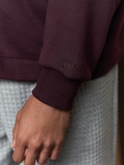 Burgundy Red EDIT Zip Neck Sweatshirt - Image 4 of 9