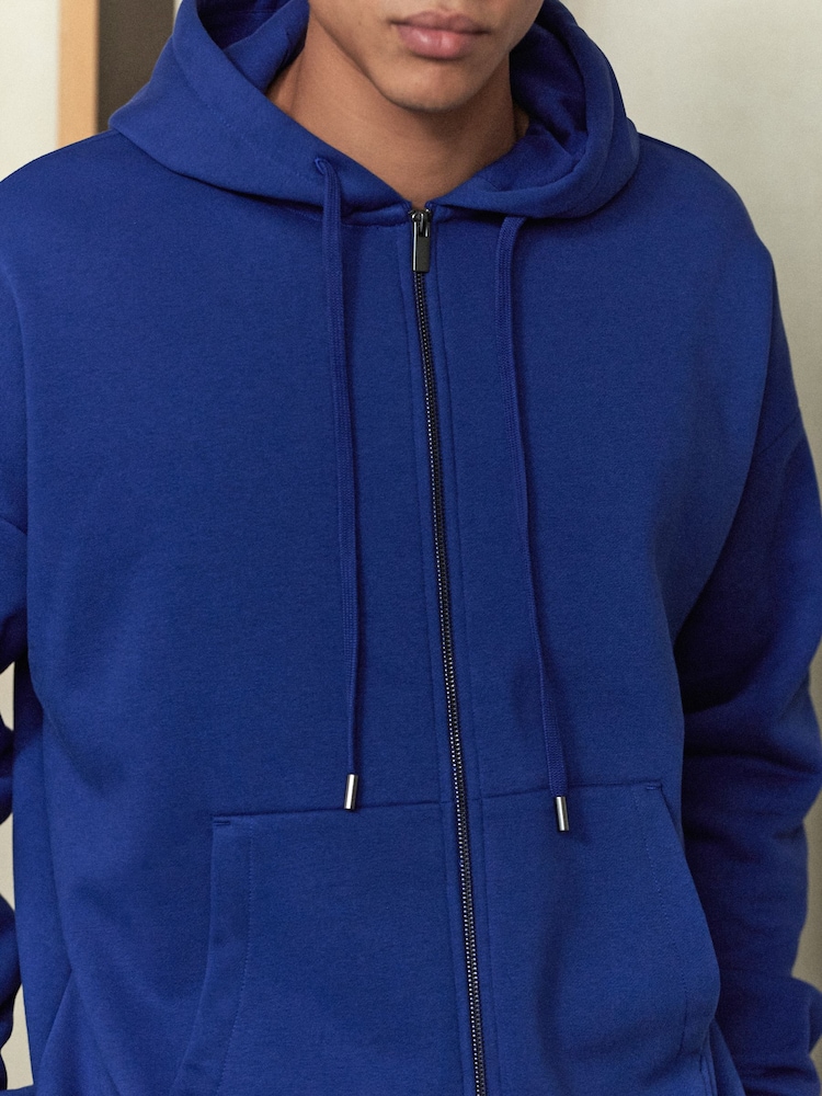 Cobalt Blue EDIT Zip Up Hoodie - Image 4 of 8