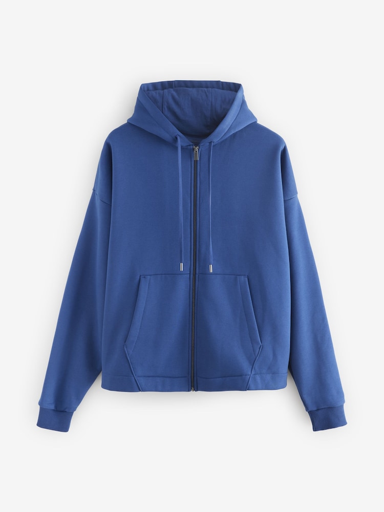 Cobalt Blue EDIT Zip Up Hoodie - Image 6 of 8