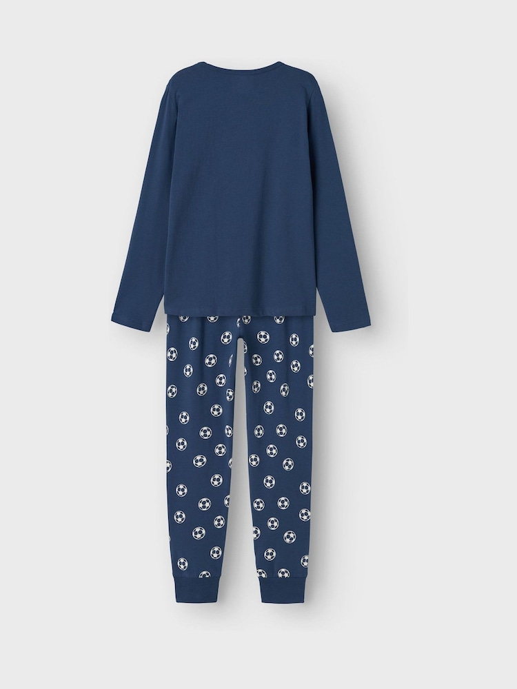 Name It Blue Football Goal Pyjama Set - Image 2 of 4