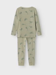 Name It Green Dinosaur Rib Pyjama Set - Image 2 of 4