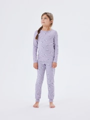 Name It Purple Unicorn Rib Pyjama Set - Image 2 of 5