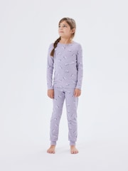 Name It Purple Unicorn Rib Pyjama Set - Image 3 of 5