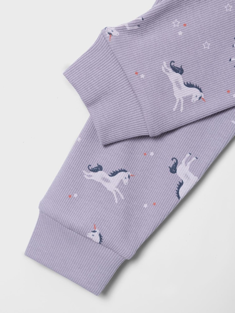 Name It Purple Unicorn Rib Pyjama Set - Image 5 of 5 Name It Purple Unicorn Rib Pyjama Set - Image 5 of 5