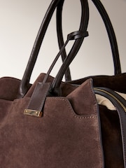 Chocolate Brown Leather Premium Grab Bag - Image 11 of 13
