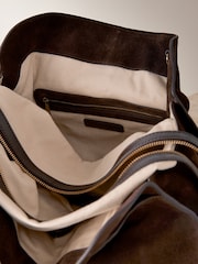 Chocolate Brown Leather Premium Grab Bag - Image 13 of 13