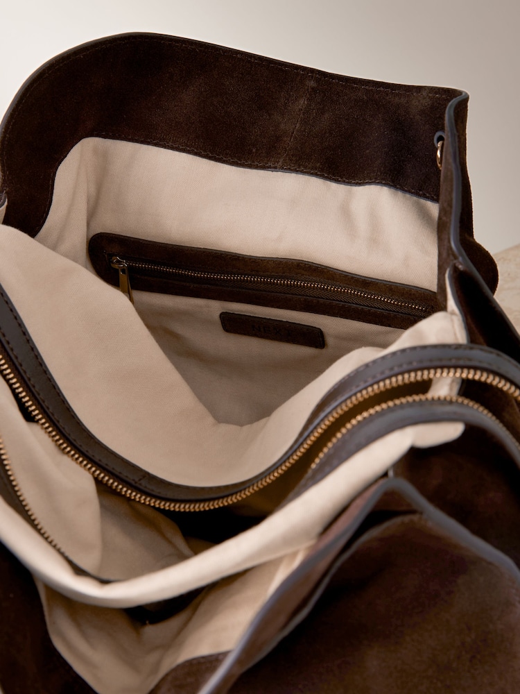 Chocolate Brown Leather Premium Grab Bag - Image 13 of 13