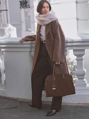Chocolate Brown Leather Premium Grab Bag - Image 2 of 13