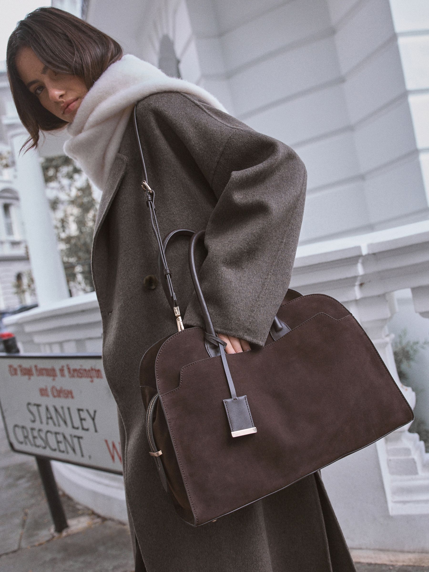 Buy Chocolate Brown Leather Premium Grab Bag from Next Canada