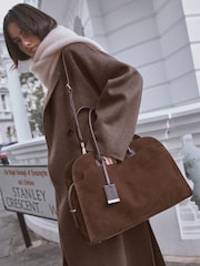 Chocolate Brown Leather Premium Grab Bag - Image 4 of 13