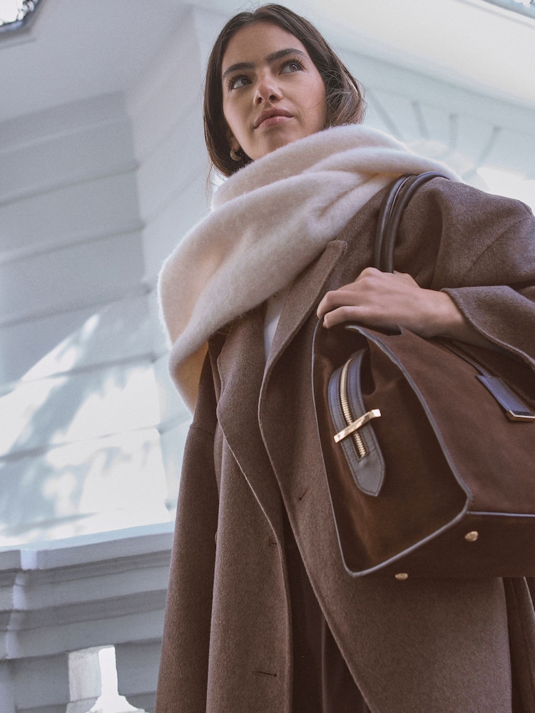 Chocolate Brown Leather Premium Grab Bag - Image 5 of 13