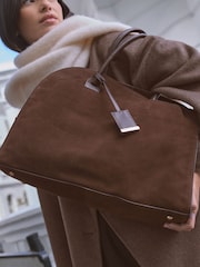 Chocolate Brown Leather Premium Grab Bag - Image 7 of 13