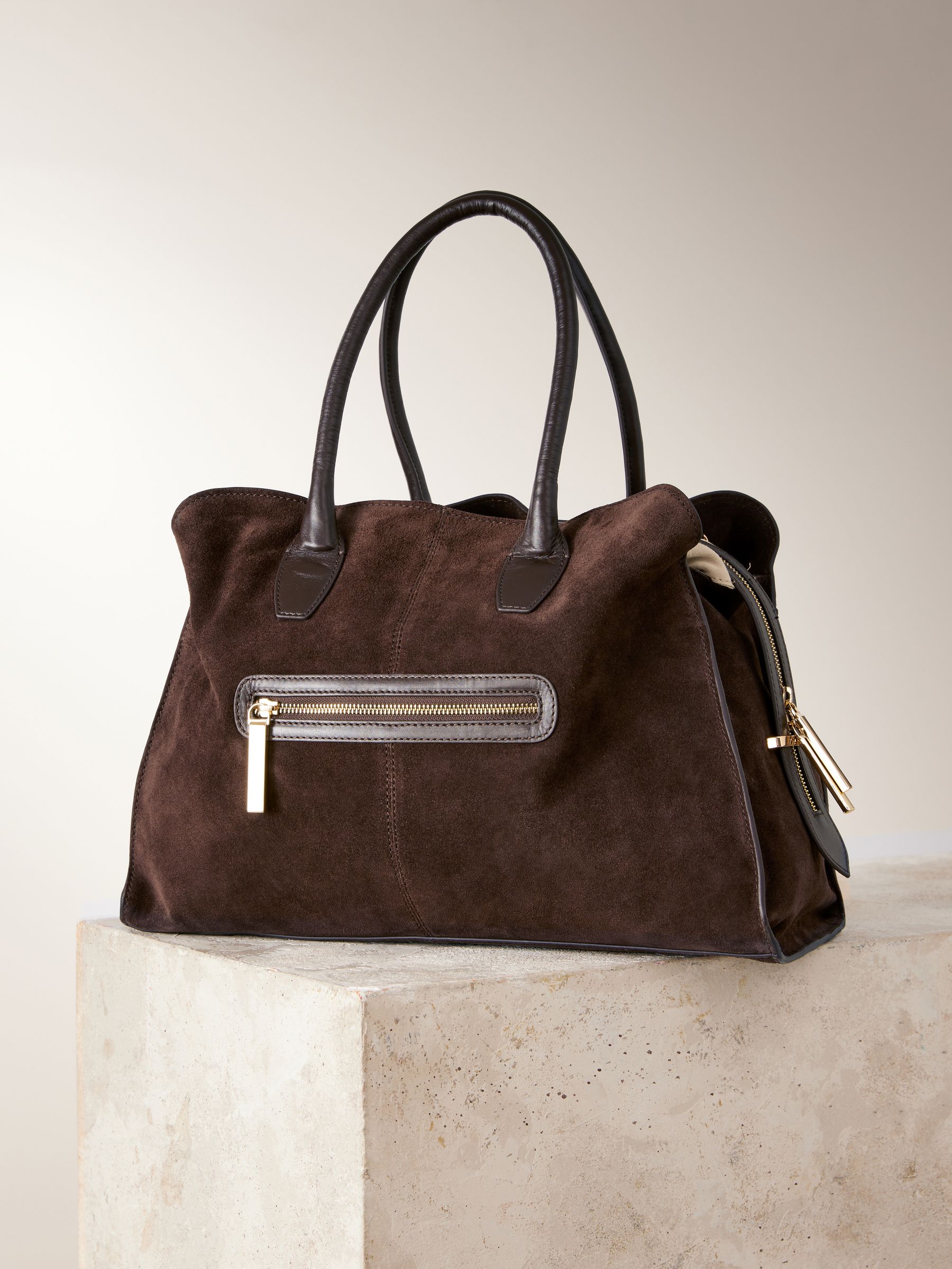 Buy Chocolate Brown Leather Premium Grab Bag from Next USA