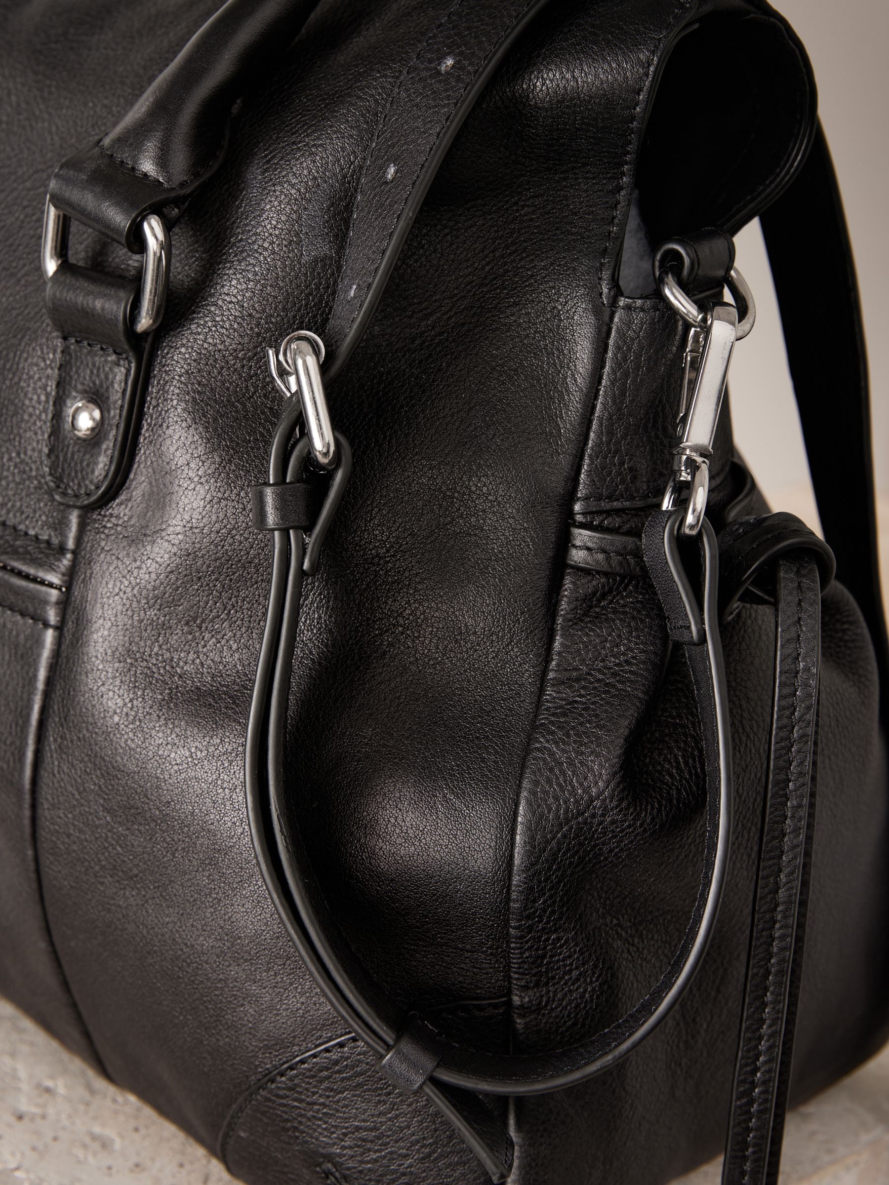 Buy Black Leather Washed Grab Bag from Next Germany