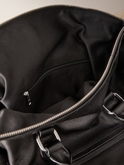 Schwarz - Ledertasche aus gewaschenem Leder - Bild 9 von 11