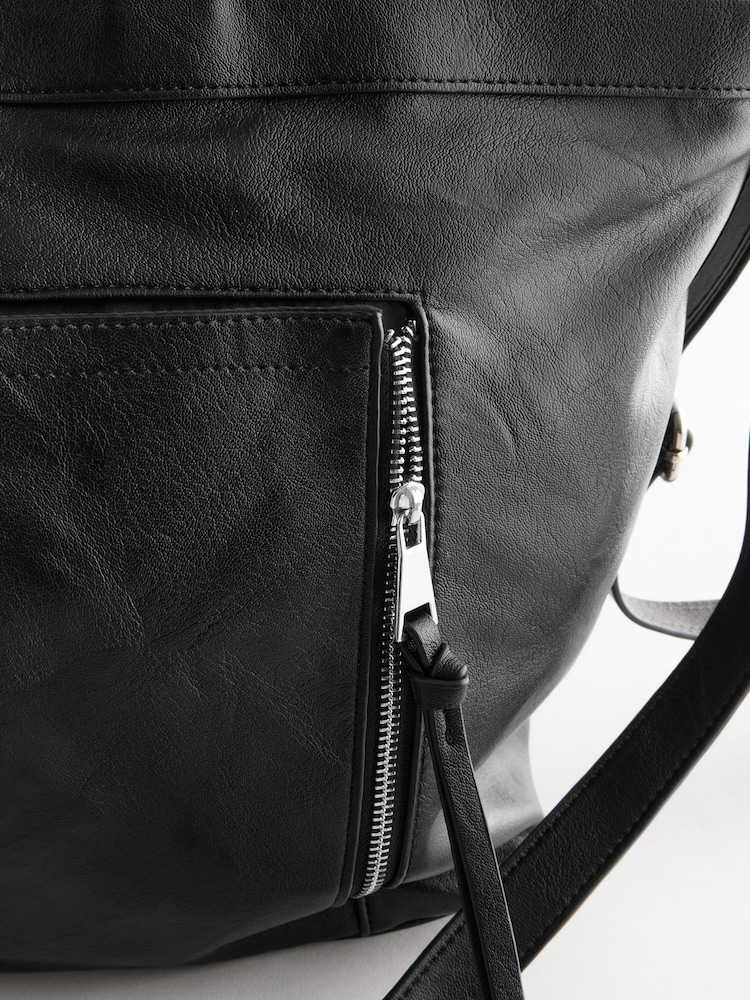 Black Casual Zip Grab Bag - Image 10 of 10