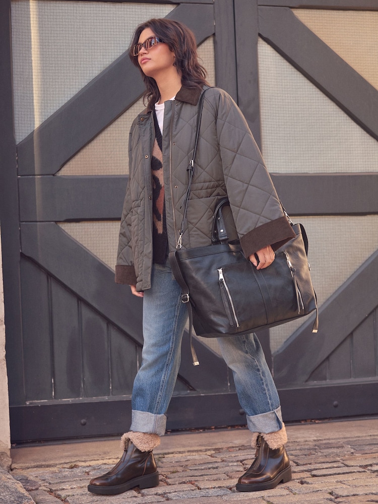 Black Casual Zip Grab Bag - Image 2 of 10
