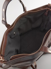 Chocolate Brown Casual Zip Grab Bag - Image 12 of 12