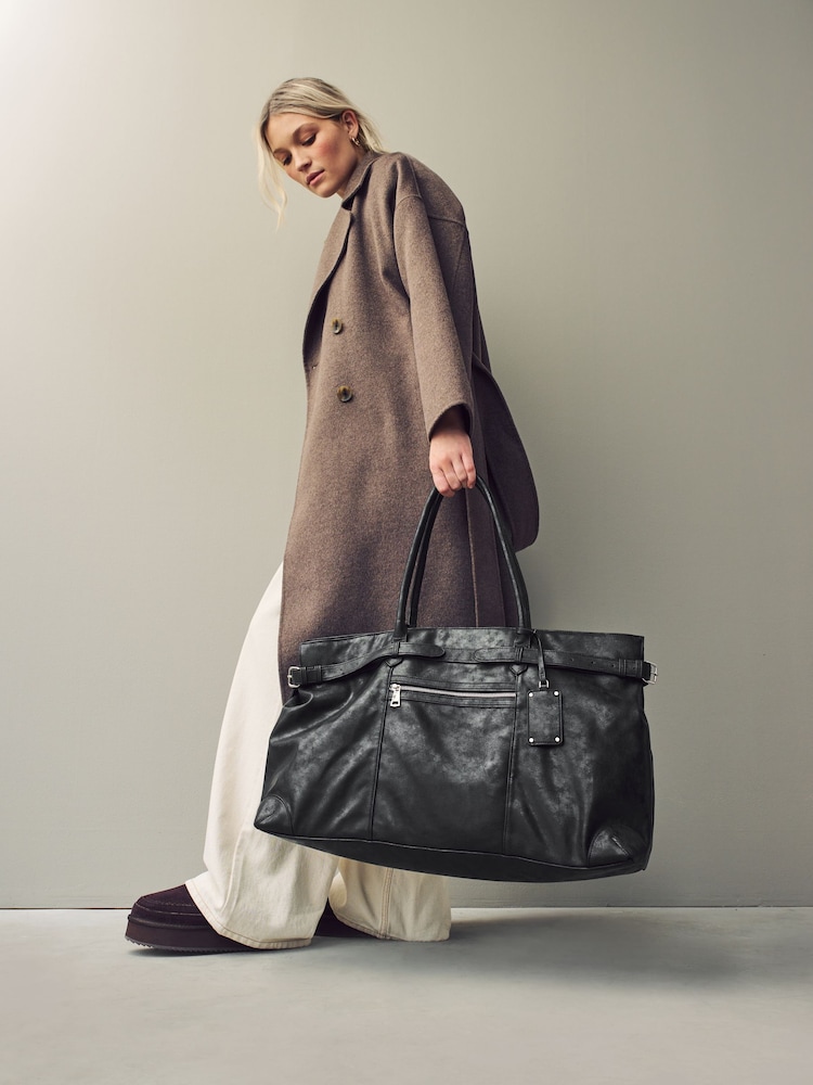 Black Large Shopper Weekender Bag - Image 2 of 8