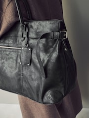 Black Large Shopper Weekender Bag - Image 3 of 8