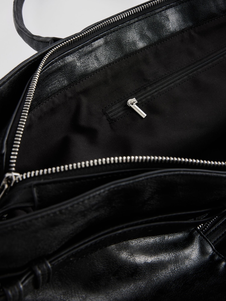 Black Large Shopper Weekender Bag - Image 8 of 8