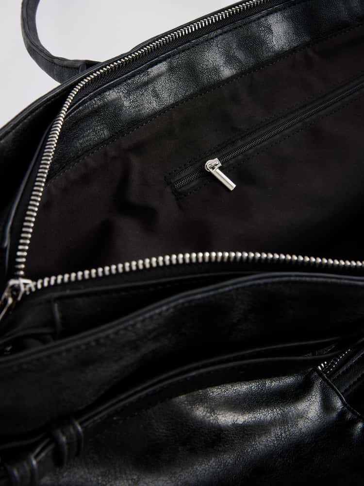 Black Large Shopper Weekender Bag - Image 8 of 8 Black Large Shopper Weekender Bag - Image 8 of 8