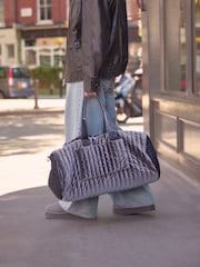 Blue Velvet Quilted Weekender Bag - Image 2 of 10