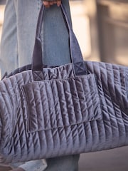 Blue Velvet Quilted Weekender Bag - Image 5 of 10
