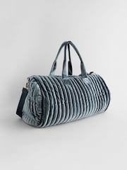 Blue Velvet Quilted Weekender Bag - Image 6 of 10