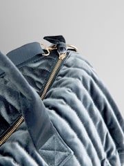Blue Velvet Quilted Weekender Bag - Image 8 of 10