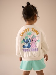كريم - حزمة من شورت وسويت شيرت بطبعة Lilo and Stitch قطن 100% (3 شهور-7 سنوات) - صورة 1 من 9