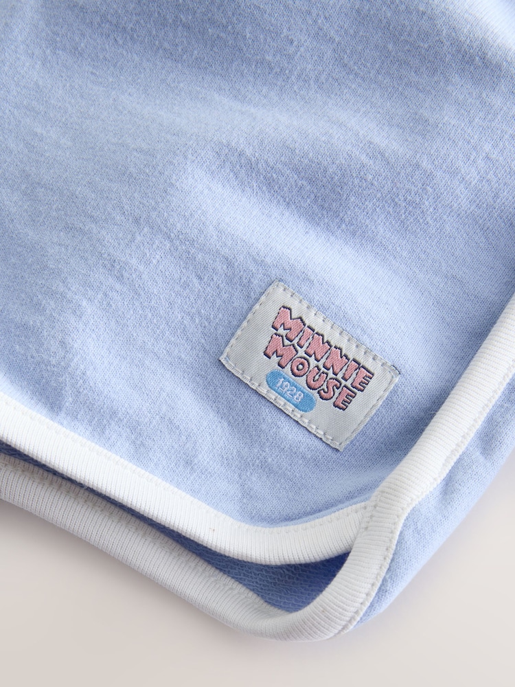 Grey 100% Cotton Minnie Mouse Stripe Rugby Sweatshirt And Shorts Set (3mths-7yrs) - Image 8 of 9