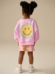 Pink/Yellow SmileyWorld® Sweatshirt and Shorts Set (3mths-7yrs) - Image 1 of 8