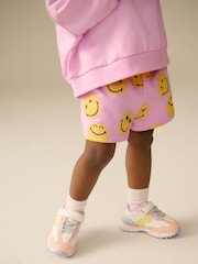 Pink/Yellow SmileyWorld® Sweatshirt and Shorts Set (3mths-7yrs) - Image 3 of 8