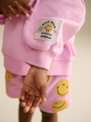 Pink/Yellow SmileyWorld® Sweatshirt and Shorts Set (3mths-7yrs) - Image 4 of 8
