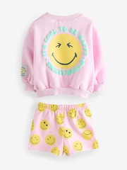Pink/Yellow SmileyWorld® Sweatshirt and Shorts Set (3mths-7yrs) - Image 6 of 8