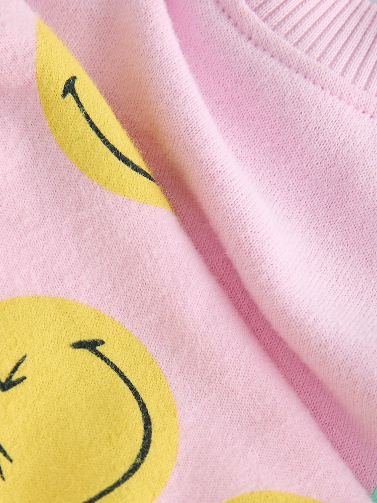 Pink/Yellow SmileyWorld® Sweatshirt and Shorts Set (3mths-7yrs) - Image 7 of 8