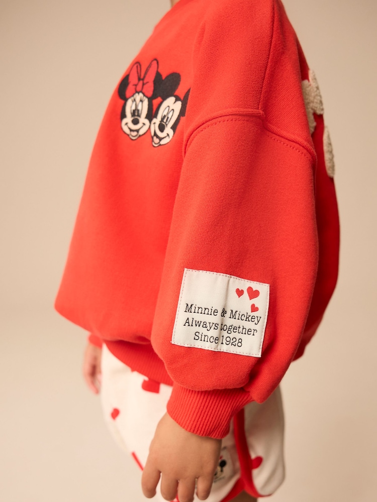 Crveno Srce - Minnie & Mickey Mouse Okrugli izrez 100% Cotton Dukserica & Kratko Set (3mths-7god) - Image 4 of 9