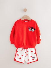 Corações vermelhos - Conjunto de shorts Minnie & Mickey Mouse Crew 100% algodão & (3meses a7anos) - Imagem 5 de 9