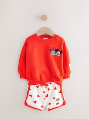 Corações vermelhos - Conjunto de shorts Minnie & Mickey Mouse Crew 100% algodão & (3meses a7anos) - Imagem 6 de 9