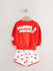 Corações vermelhos - Conjunto de shorts Minnie & Mickey Mouse Crew 100% algodão & (3meses a7anos) - Imagem 7 de 9