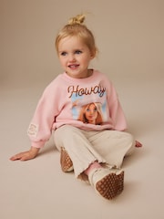 Pink/Cream Barbie Crew Sweatshirt and Flared Leggings Set (3mths-7yrs) - Image 2 of 9