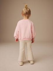 Pink/Cream Barbie Crew Sweatshirt and Flared Leggings Set (3mths-7yrs) - Image 3 of 9