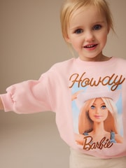 Pink/Cream Barbie Crew Sweatshirt and Flared Leggings Set (3mths-7yrs) - Image 4 of 9