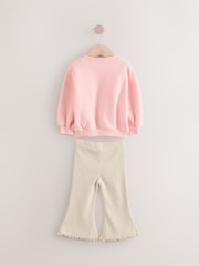 Pink/Cream Barbie Crew Sweatshirt and Flared Leggings Set (3mths-7yrs) - Image 6 of 9