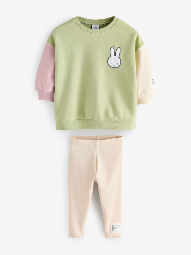 Green Colour Block Miffy Sweatshirt and Leggings Set (3mths-7yrs) - Image 5 of 8