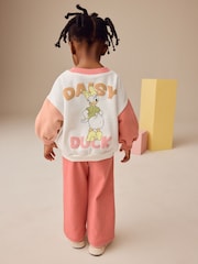 Cream Daisy Duck Sweatshirt and Wide Leg Trousers Set (3mths-7yrs) - Image 1 of 9