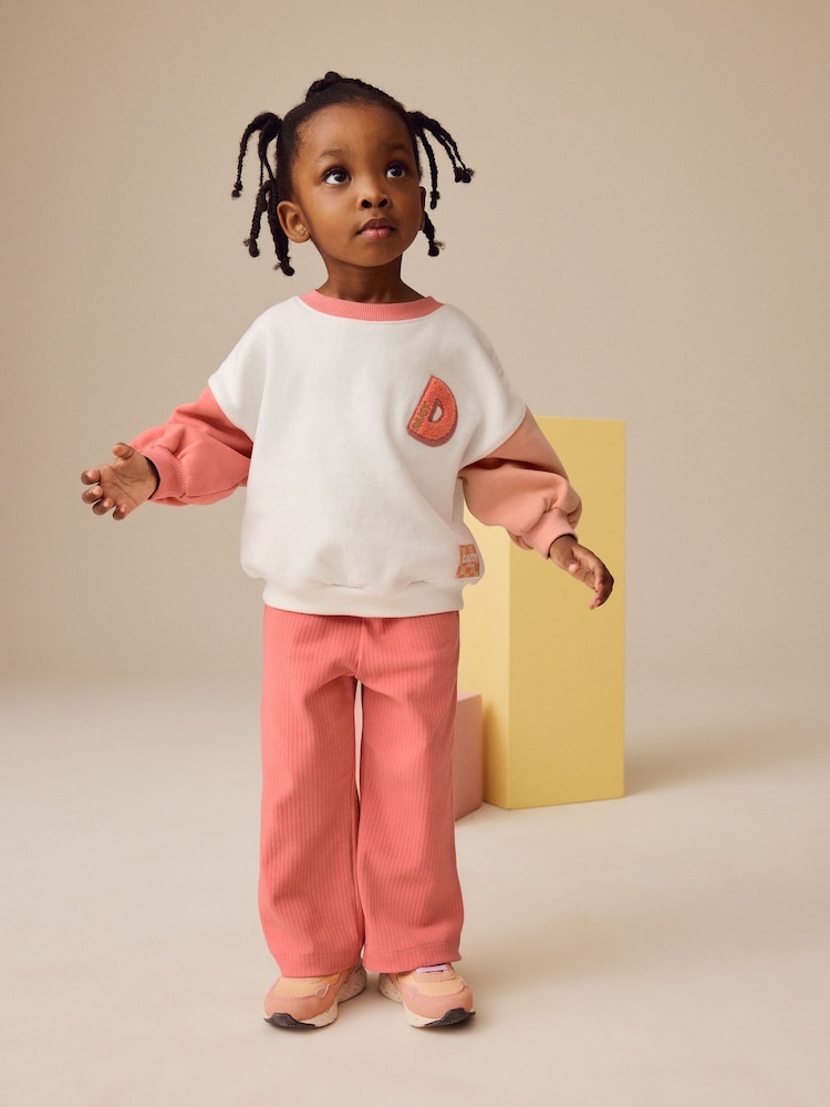 Cream Daisy Duck Sweatshirt and Wide Leg Trousers Set (3mths-7yrs) - Image 2 of 9