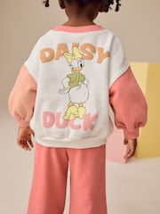 Cream Daisy Duck Sweatshirt and Wide Leg Trousers Set (3mths-7yrs) - Image 3 of 9